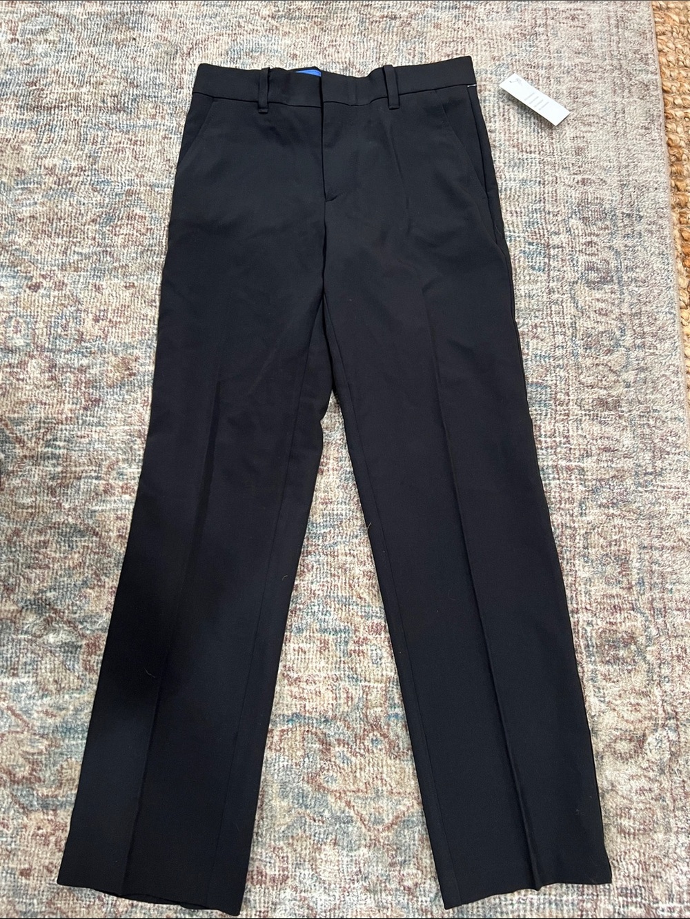 Izod Boys Flat Front Black Dress Pants